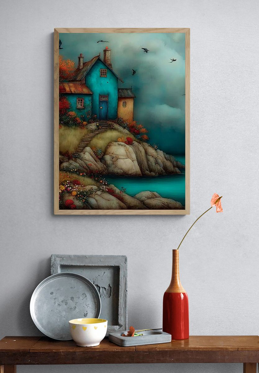 Coastal Cottage Dreamscape Print. — room view 3