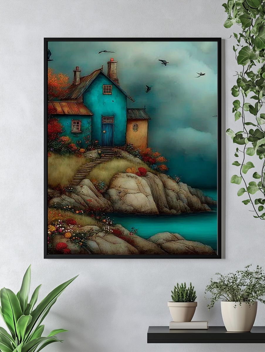 Coastal Cottage Dreamscape Print. — room view 4