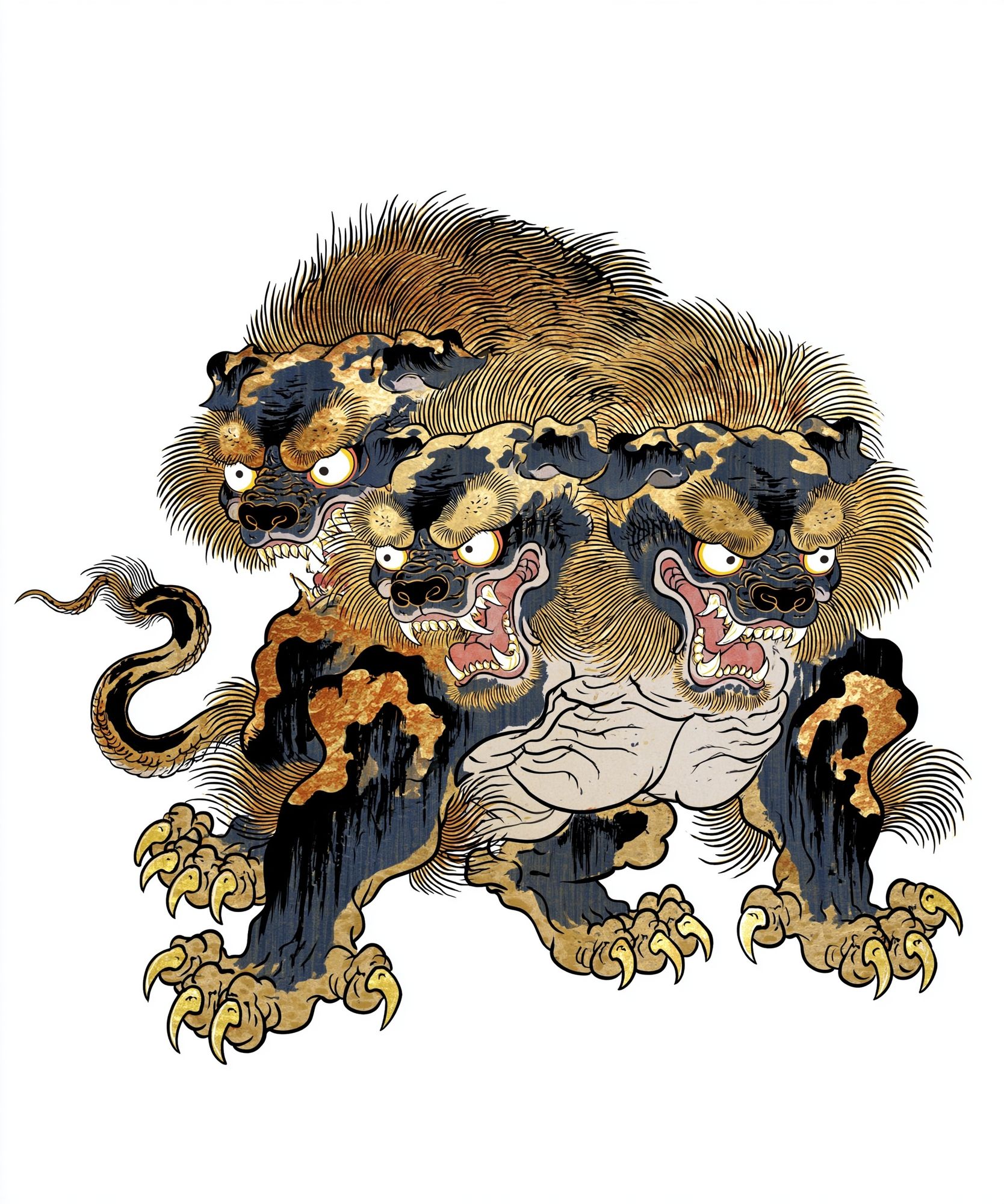 Three-Headed Guardian Beast Print. poster detail