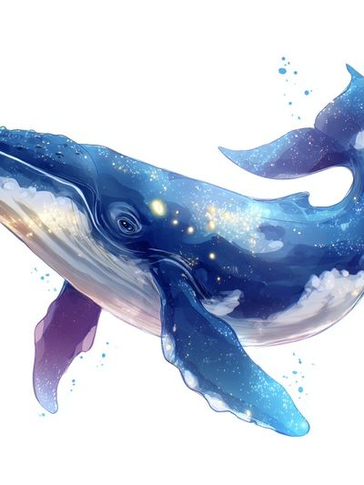 Celestial Whale Digital Art Poster. poster print