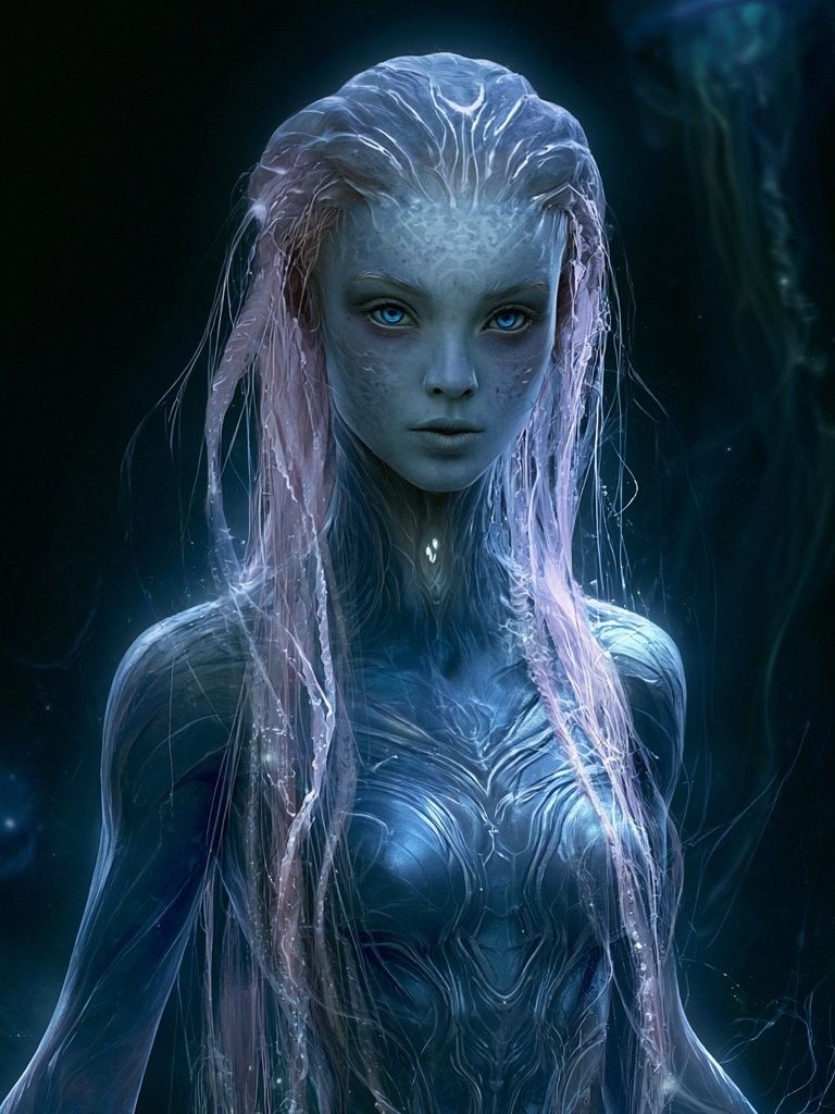 Alien Siren Digital Art Poster. poster detail