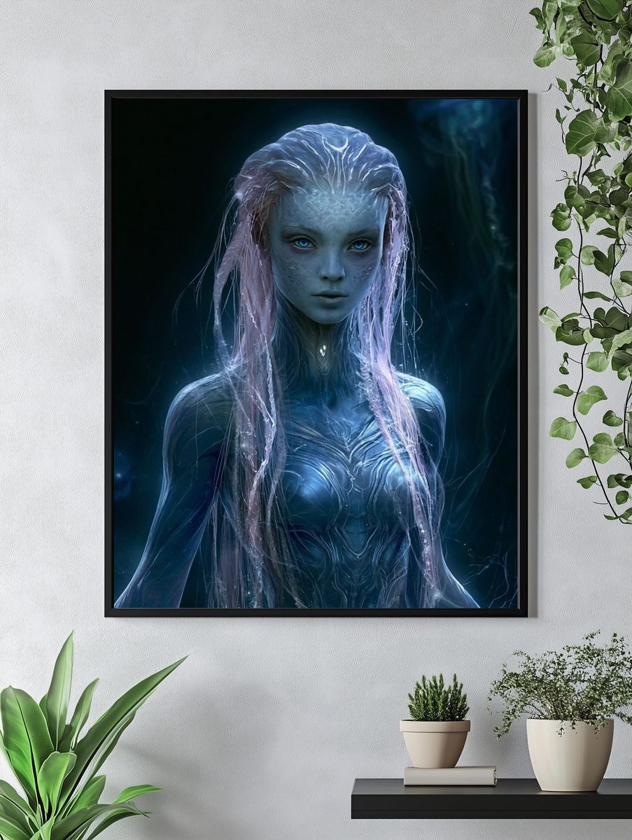 Alien Siren Digital Art Poster. — room view 4