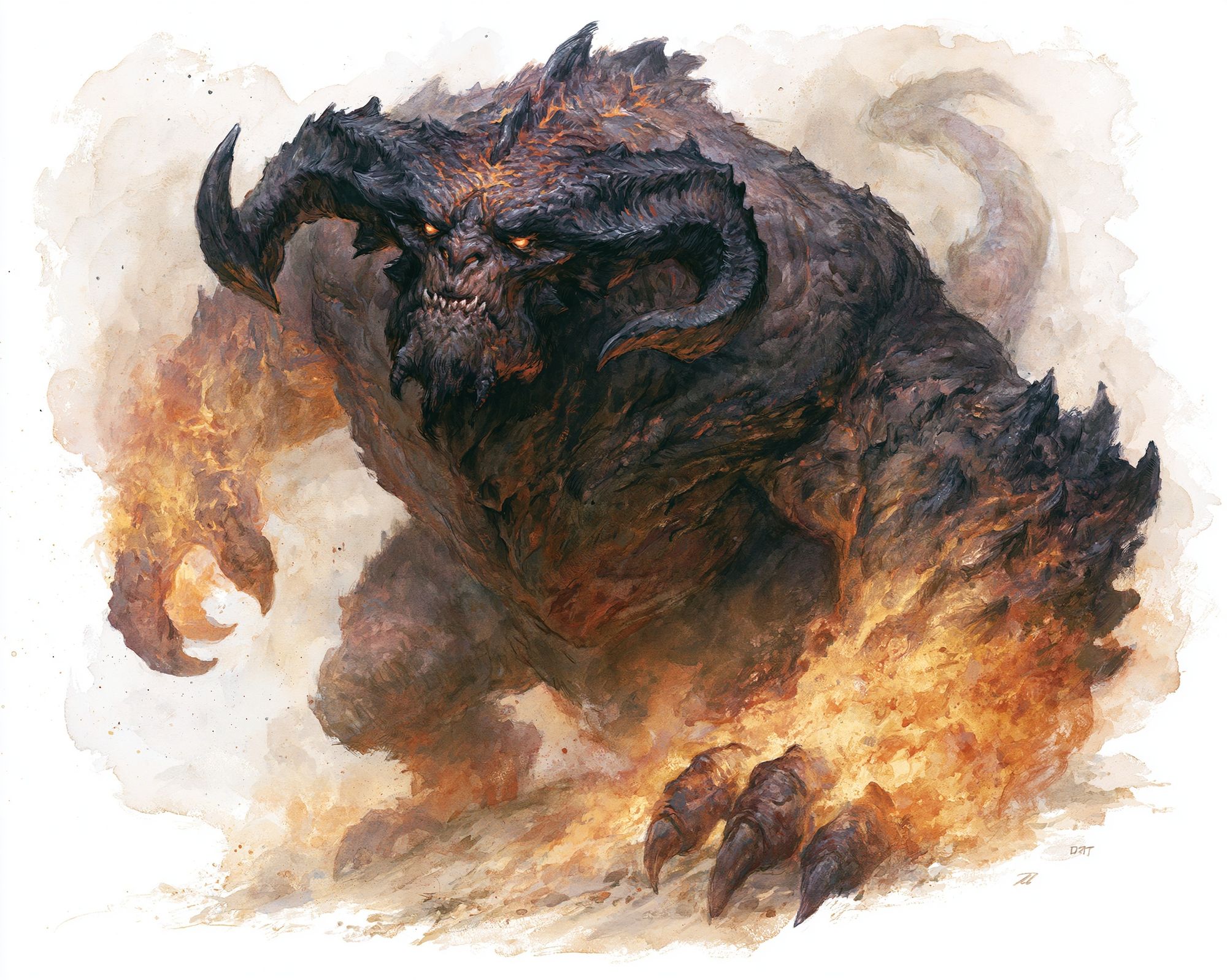 Fiery Demon Beast Illustration Poster. poster detail