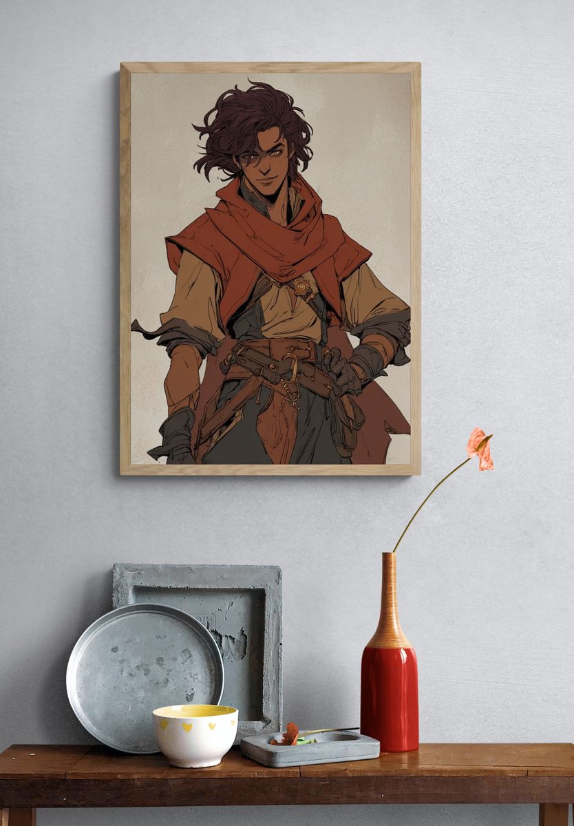 Fantasy Adventurer Illustration Poster. — room view 3