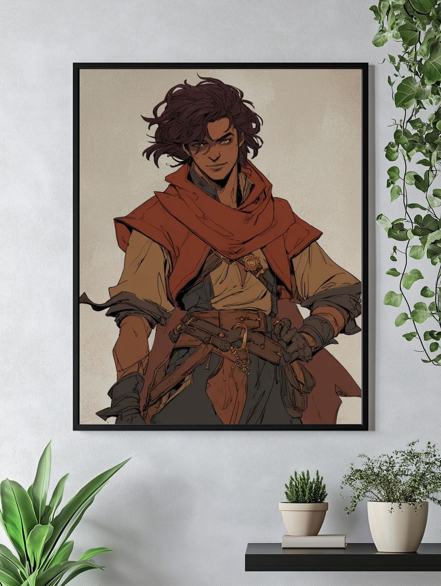 Fantasy Adventurer Illustration Poster. — room view 4