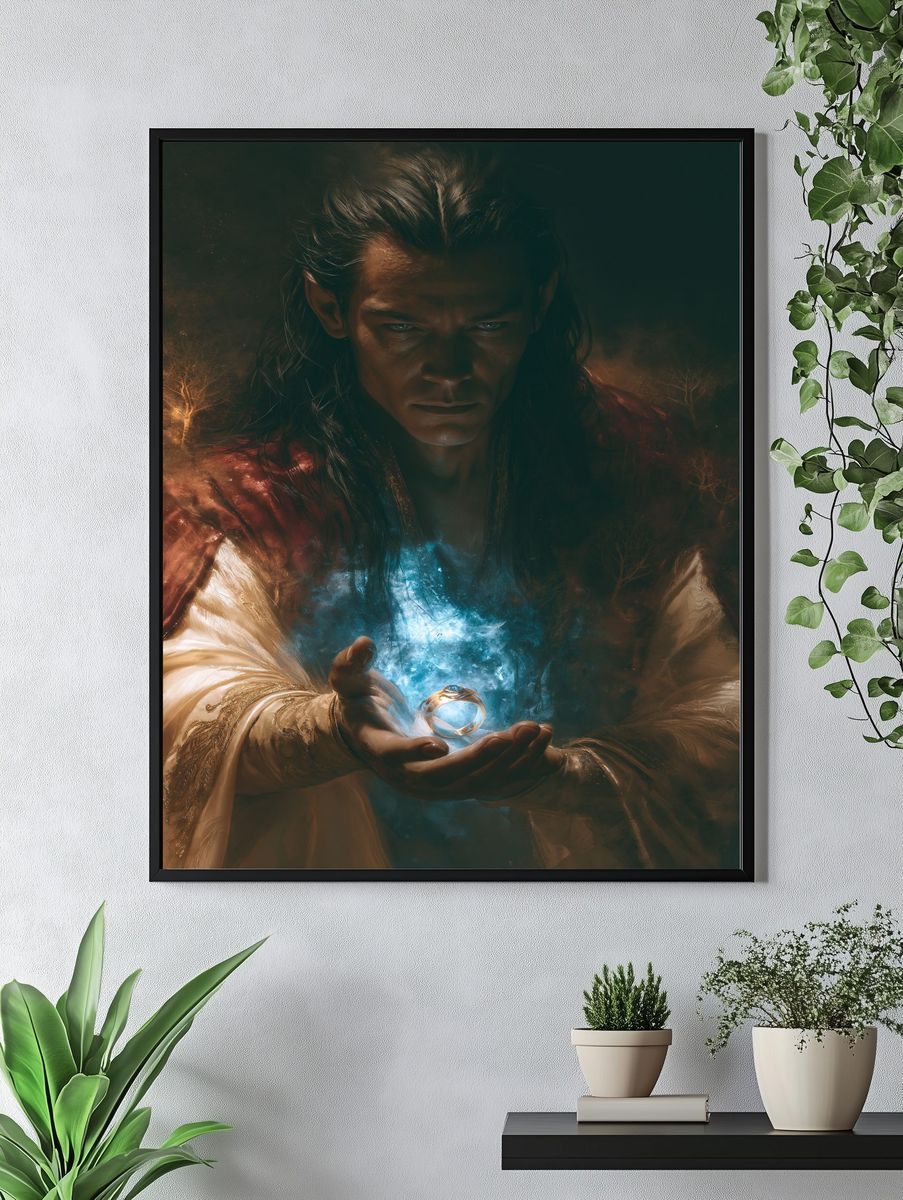 Mystic Sorcerer Portrait Print. — room view 4