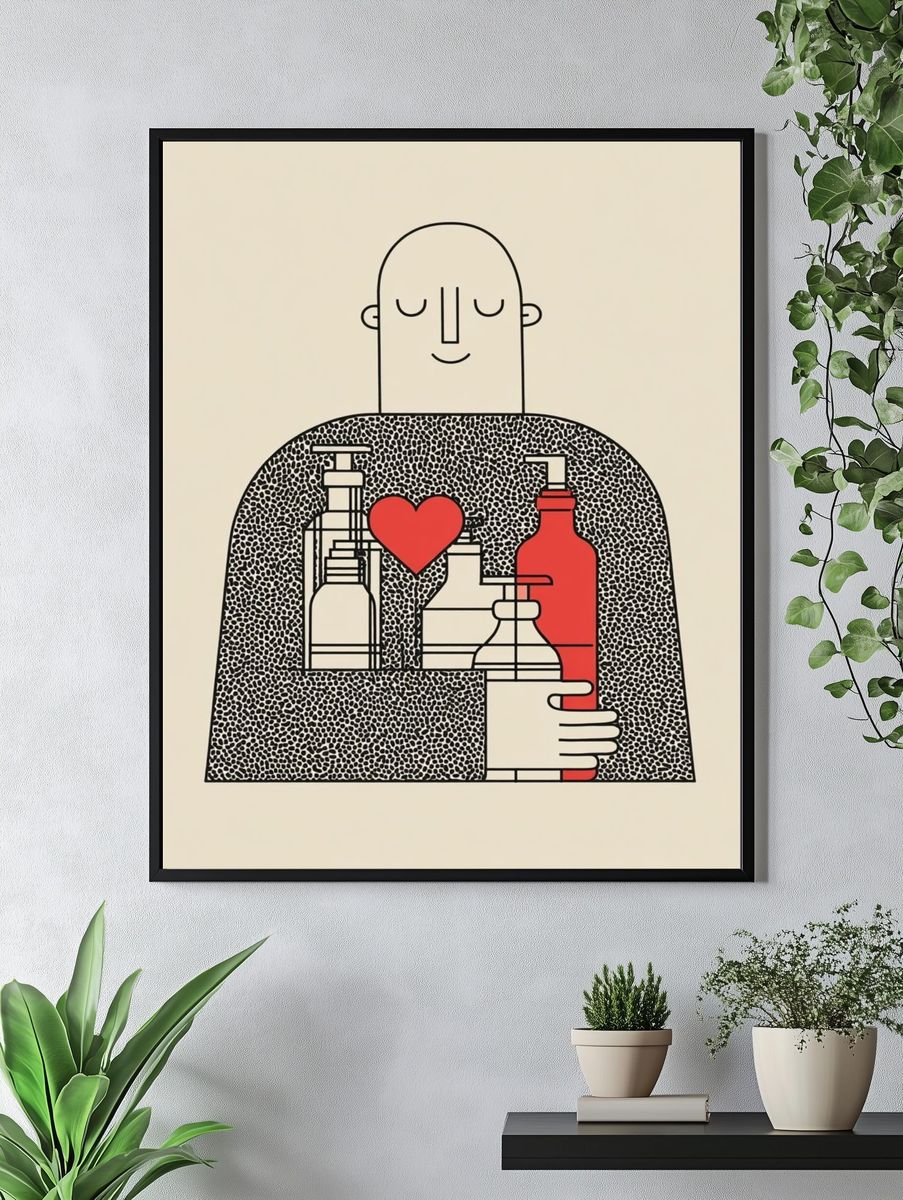 Abstract Love and Bottles Poster. — room view 4