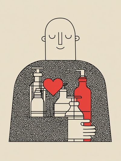 Abstract Love and Bottles Poster. poster print