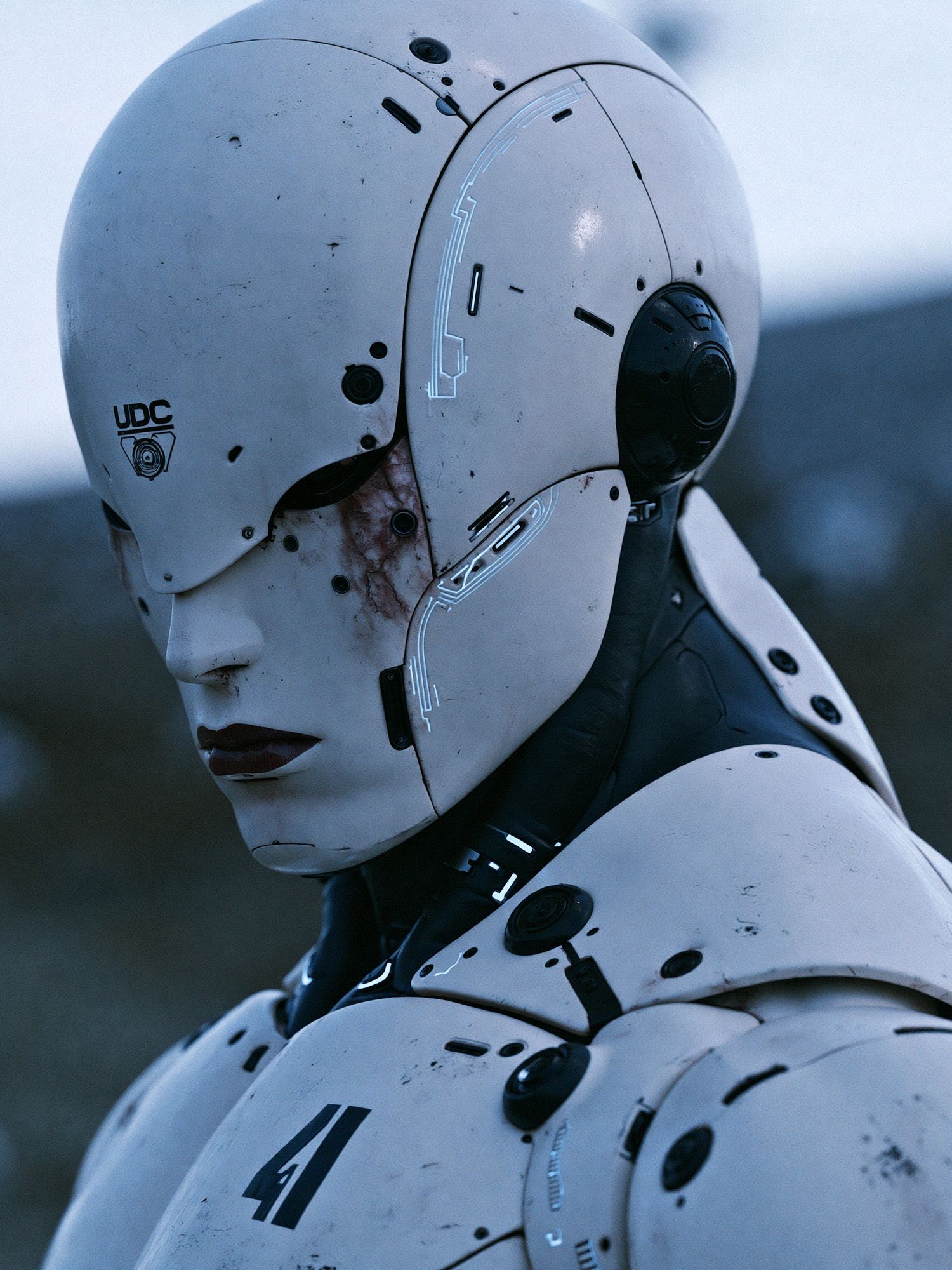 Cyborg Portrait Sci-Fi Print. poster detail