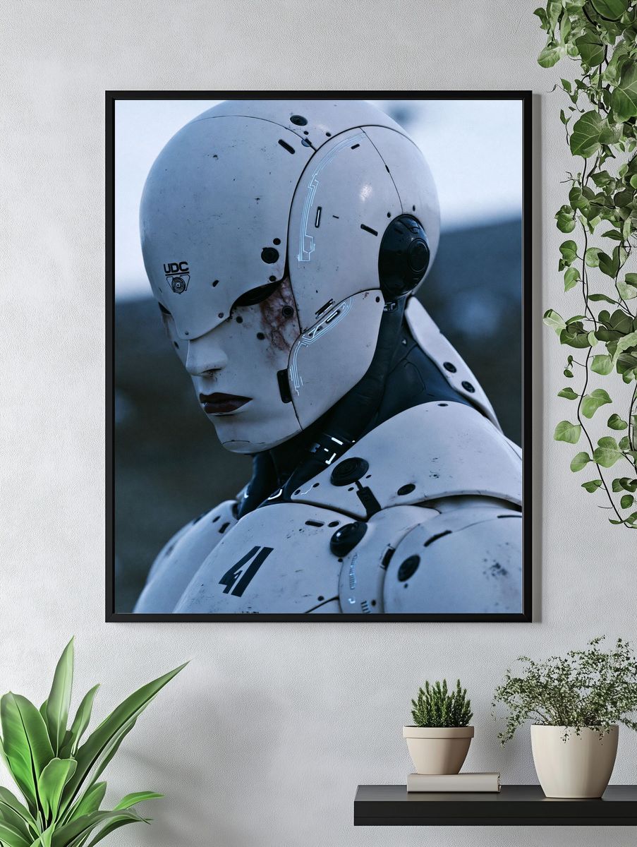 Cyborg Portrait Sci-Fi Print. — room view 4