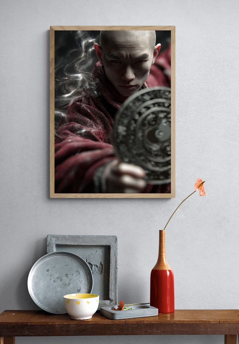 Headphones Portrait Illustration Poster. — room view 3