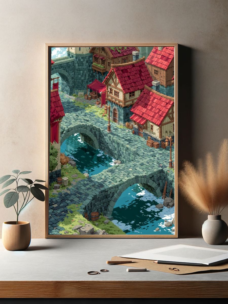 Retro Sci-Fi Desert Colony Poster. — room view 2