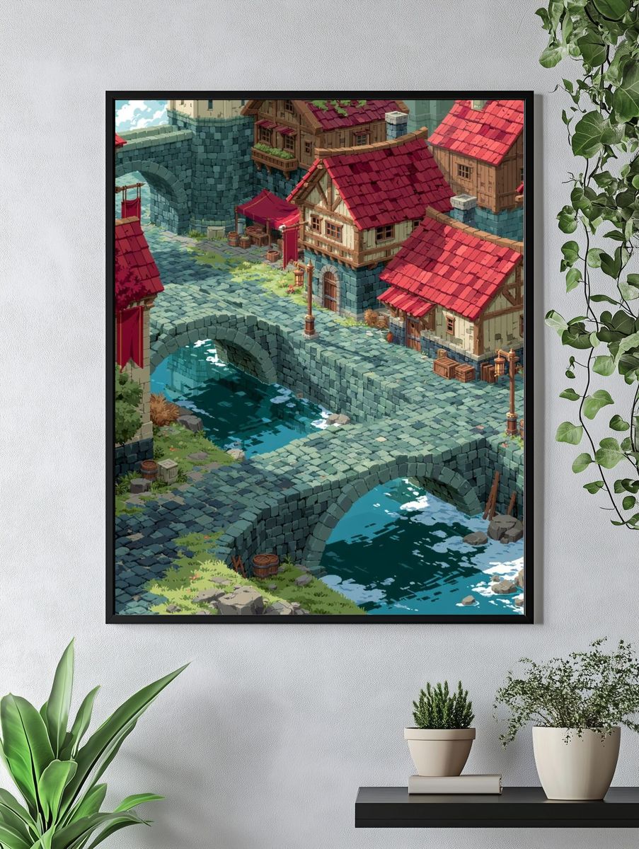 Retro Sci-Fi Desert Colony Poster. — room view 4