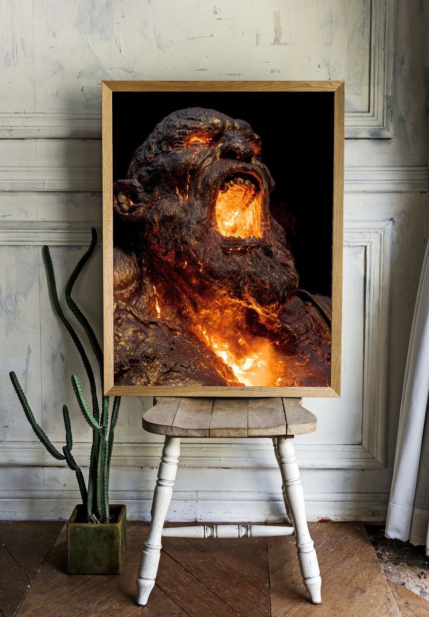 Molten Titan Sculpture Poster. — room view 1