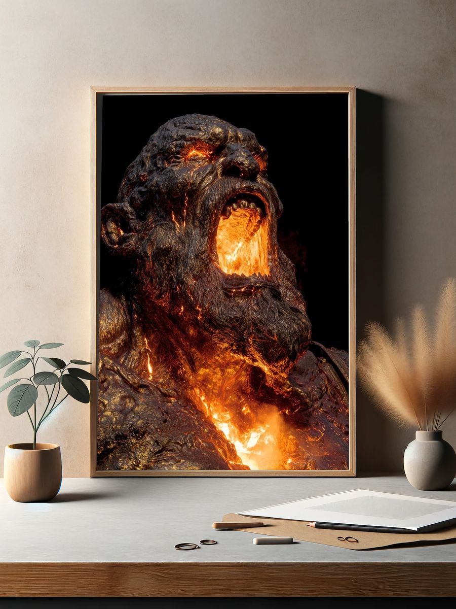 Molten Titan Sculpture Poster. — room view 2