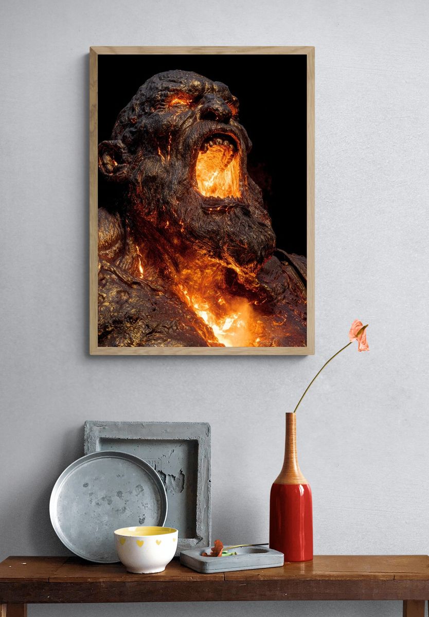 Molten Titan Sculpture Poster. — room view 3