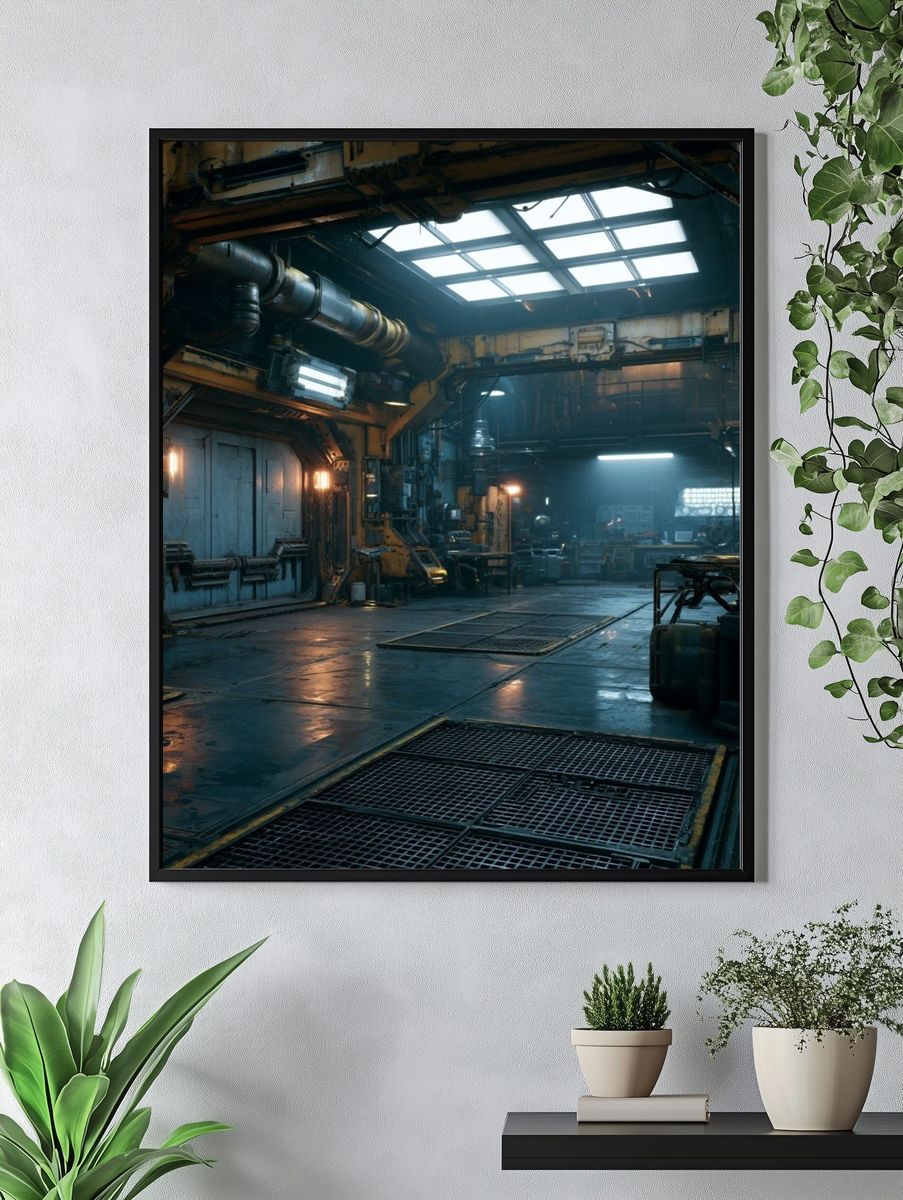 Industrial Sci-Fi Hangar Poster. — room view 4