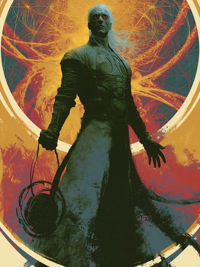 Dark Fantasy Warrior Illustration Poster. poster