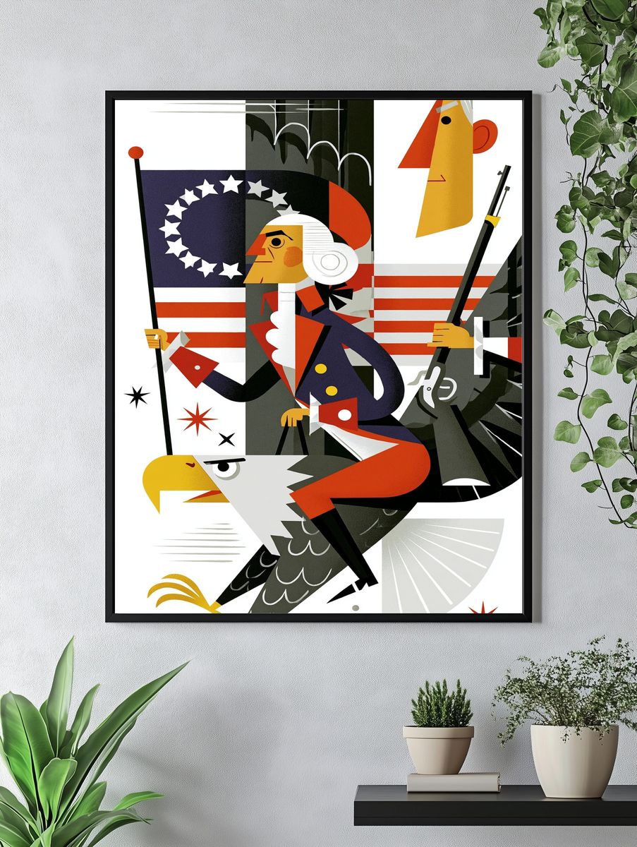 Patriotic Eagle Illustration Poster. — room view 4