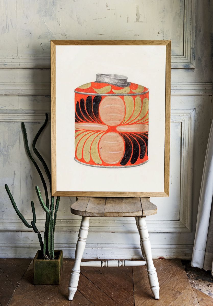 Decorative Tin Can Illustration Poster. — room view 1