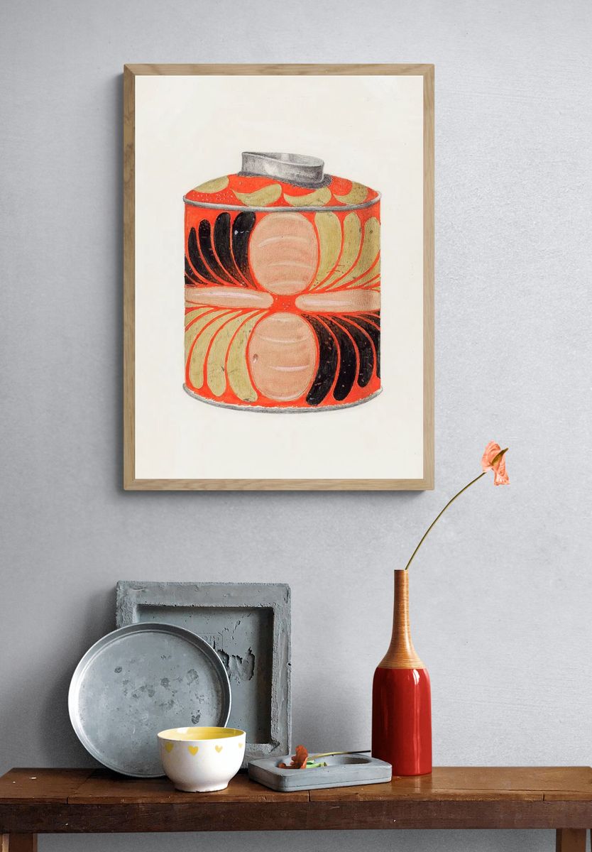 Decorative Tin Can Illustration Poster. — room view 3