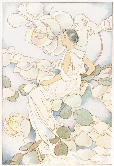 Flower fairy (1861–1897), vintage illustration. poster print