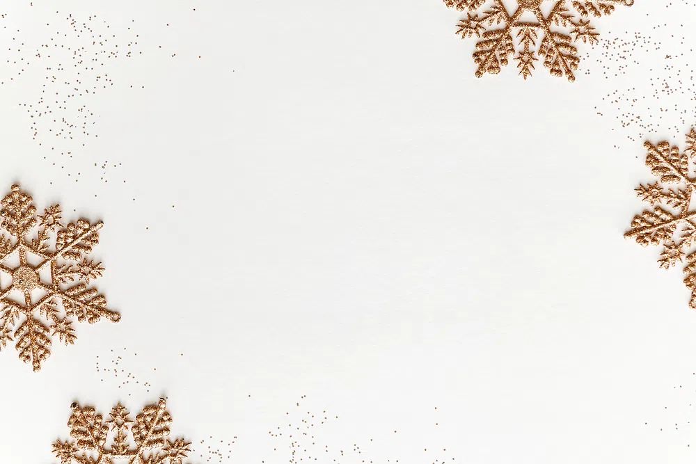 Festive golden snowflakes frame design. poster detail