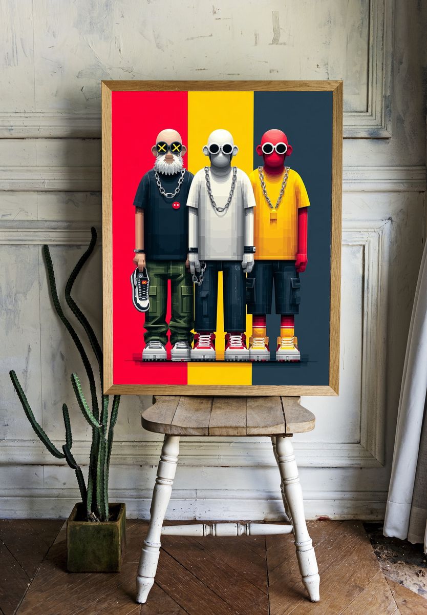 Three Streetwear Figures Illustration Poster. — room view 1