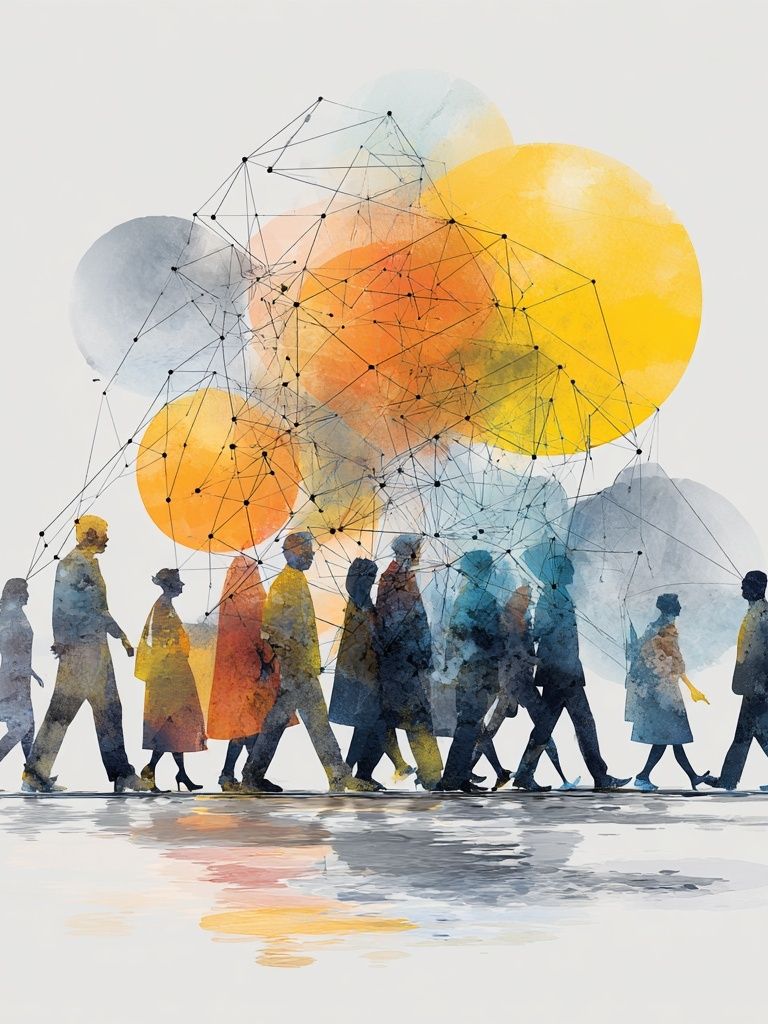 Abstract Crowd Watercolor Poster. poster detail