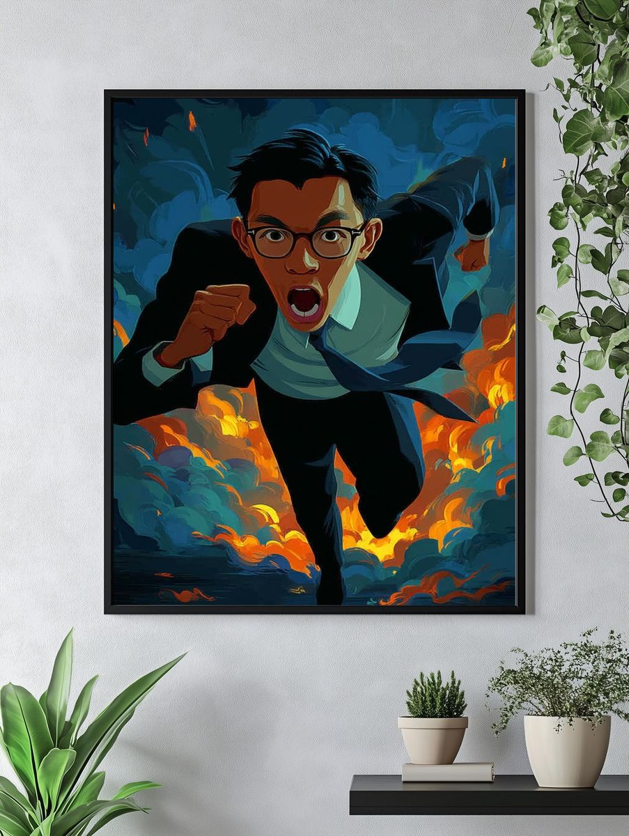 Running Man Digital Art Poster. — room view 4