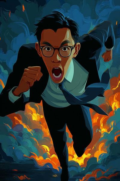 Running Man Digital Art Poster. poster print