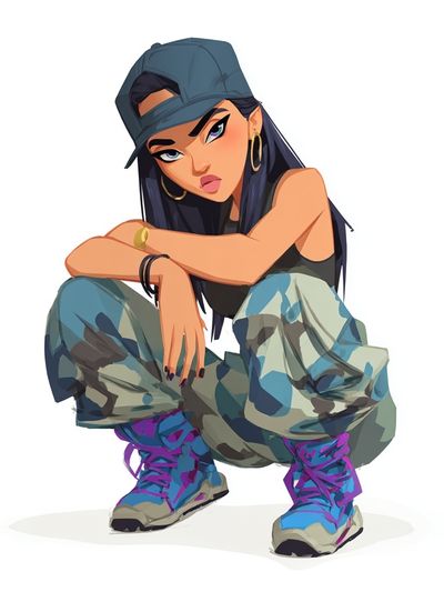Streetwear Girl Illustration Poster. poster print