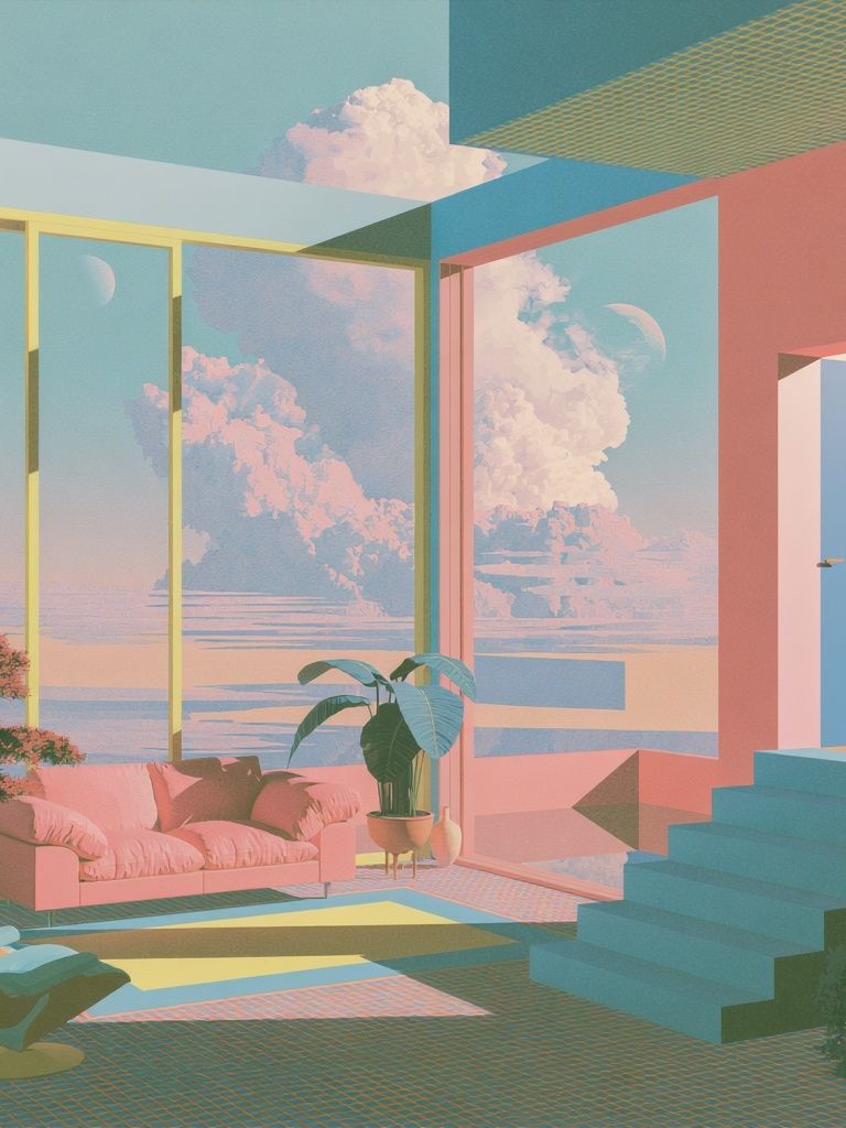 Pastel Dream Interior Poster. poster — illustration art