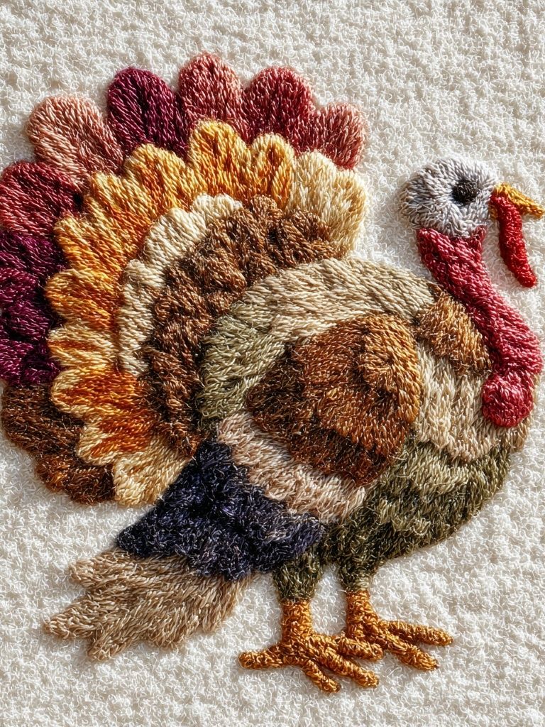 Embroidered Turkey Textile Poster. poster — illustration art