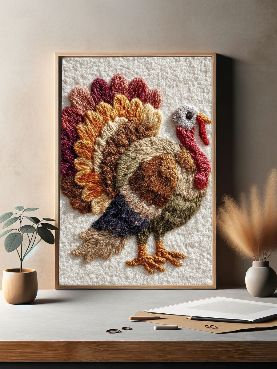 Embroidered Turkey Textile Poster. — room view 2