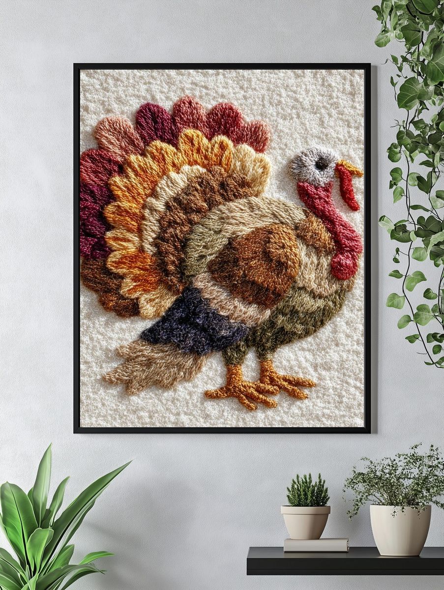 Embroidered Turkey Textile Poster. — room view 4