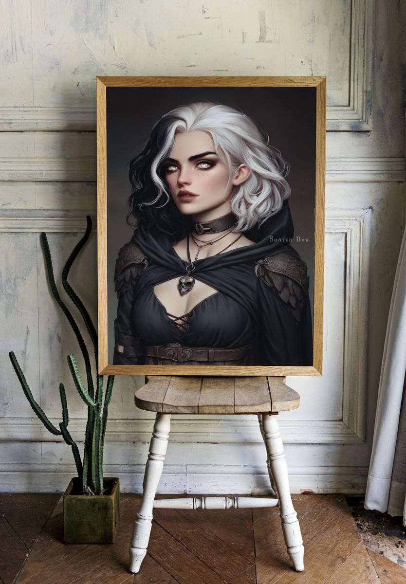 Gothic Fantasy Portrait Print. — room view 1