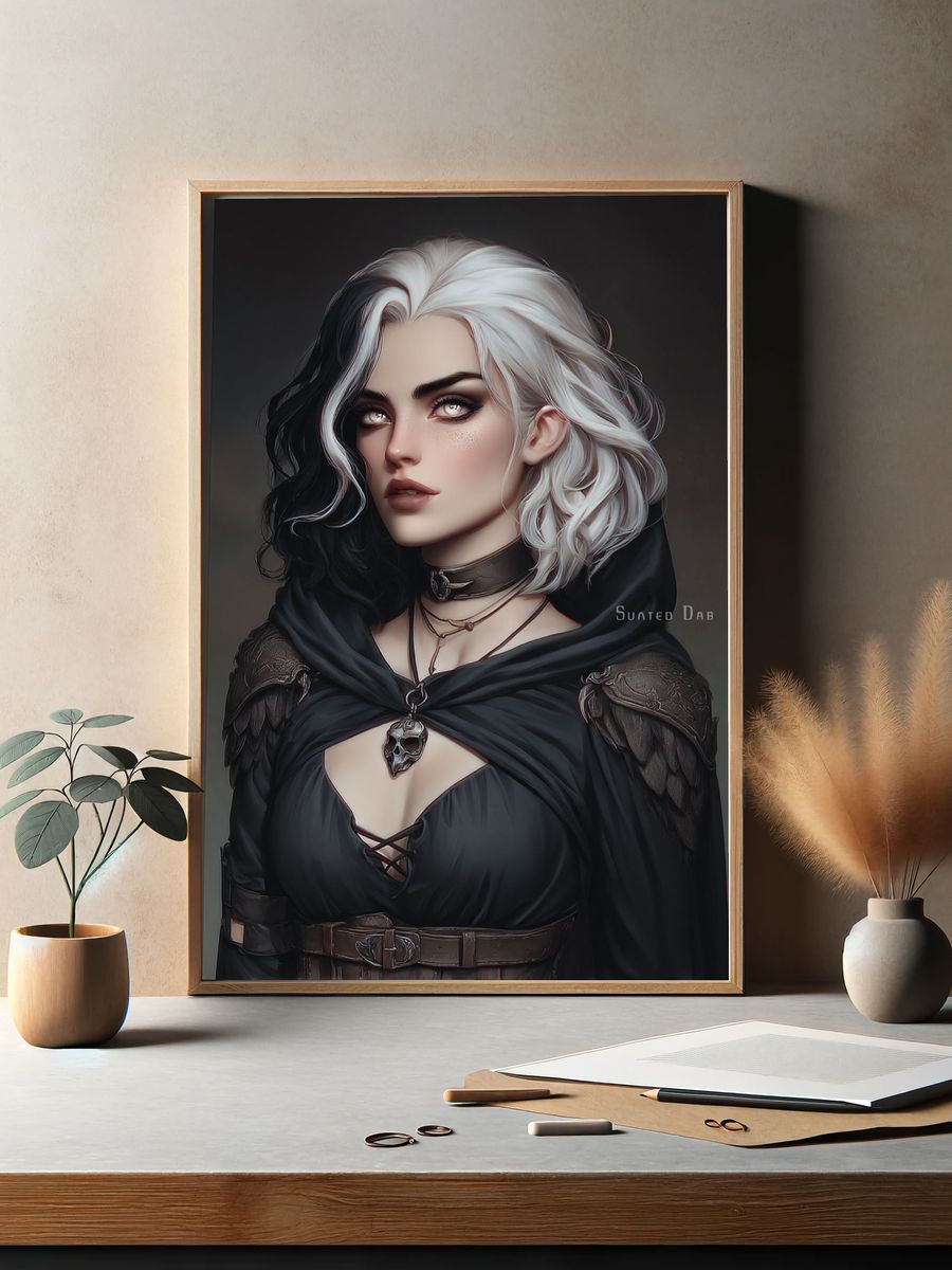 Gothic Fantasy Portrait Print. — room view 2