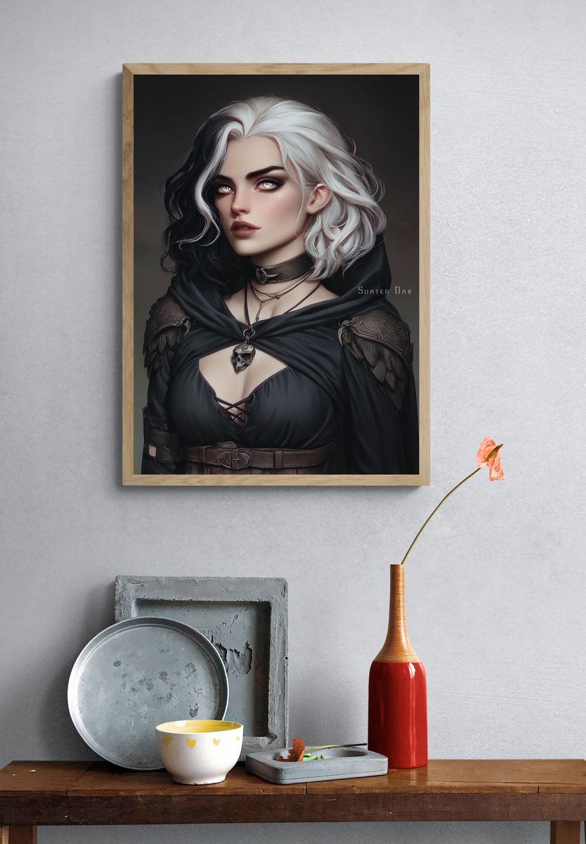 Gothic Fantasy Portrait Print. — room view 3