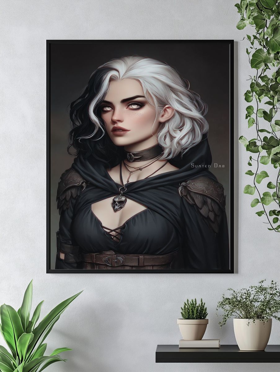 Gothic Fantasy Portrait Print. — room view 4