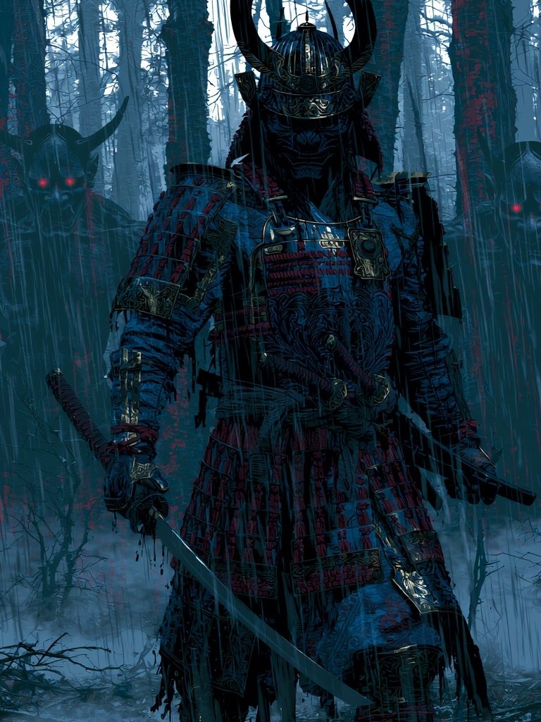 Samurai Forest Standoff Print. poster detail