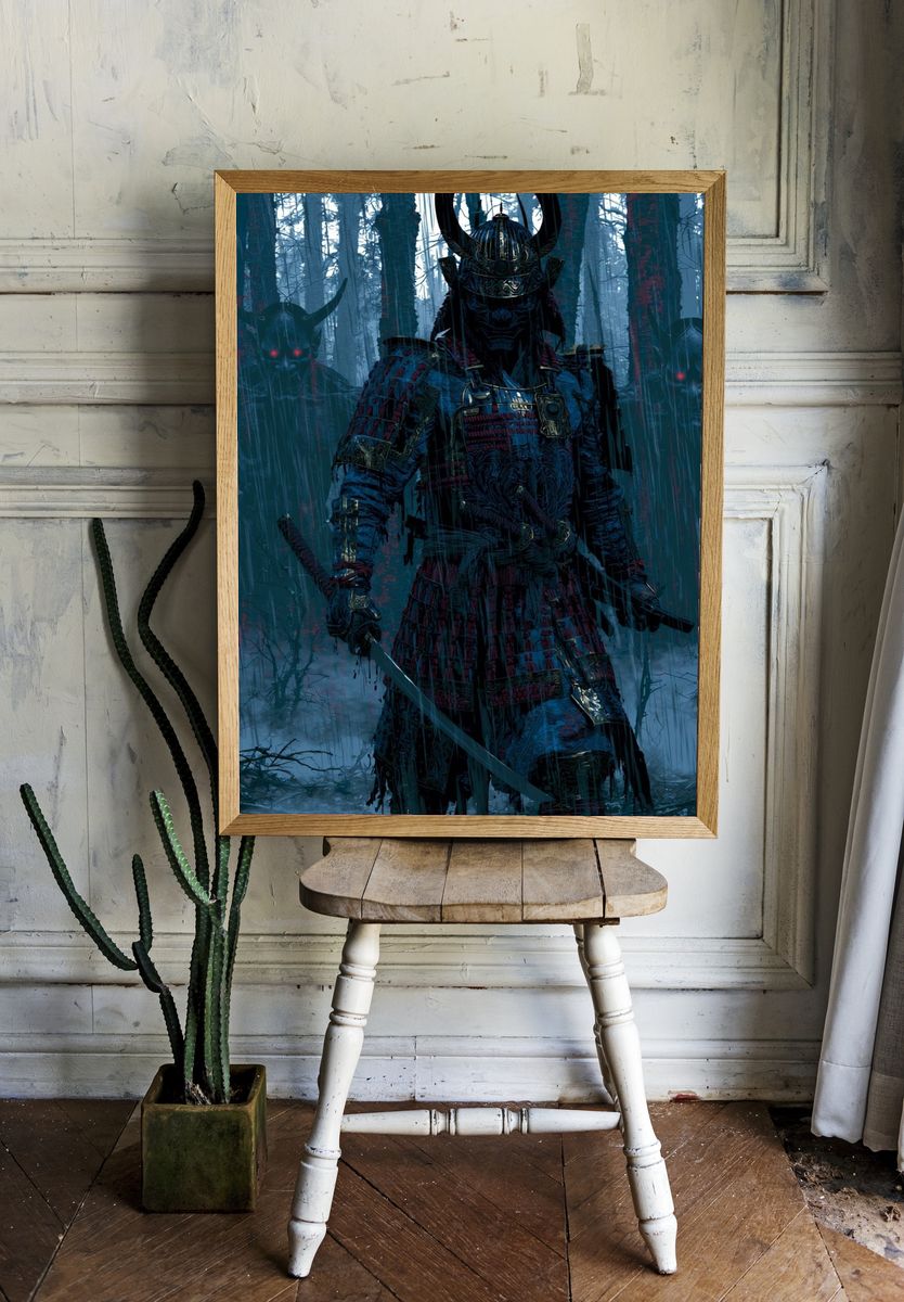Samurai Forest Standoff Print. — room view 1