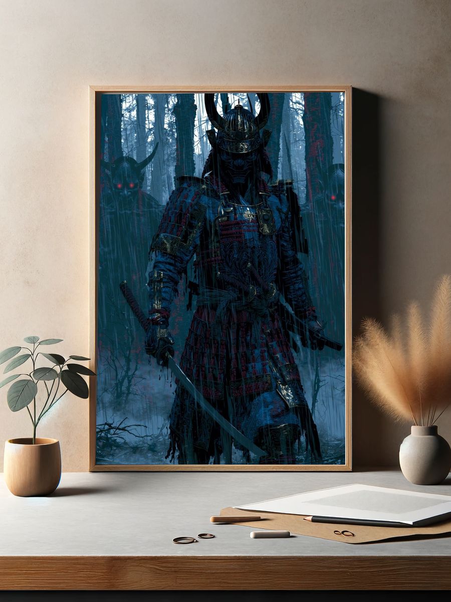 Samurai Forest Standoff Print. — room view 2
