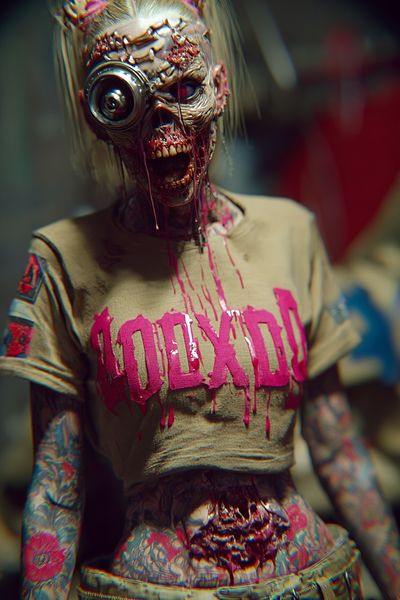 Cyberpunk Zombie Portrait Poster. poster print