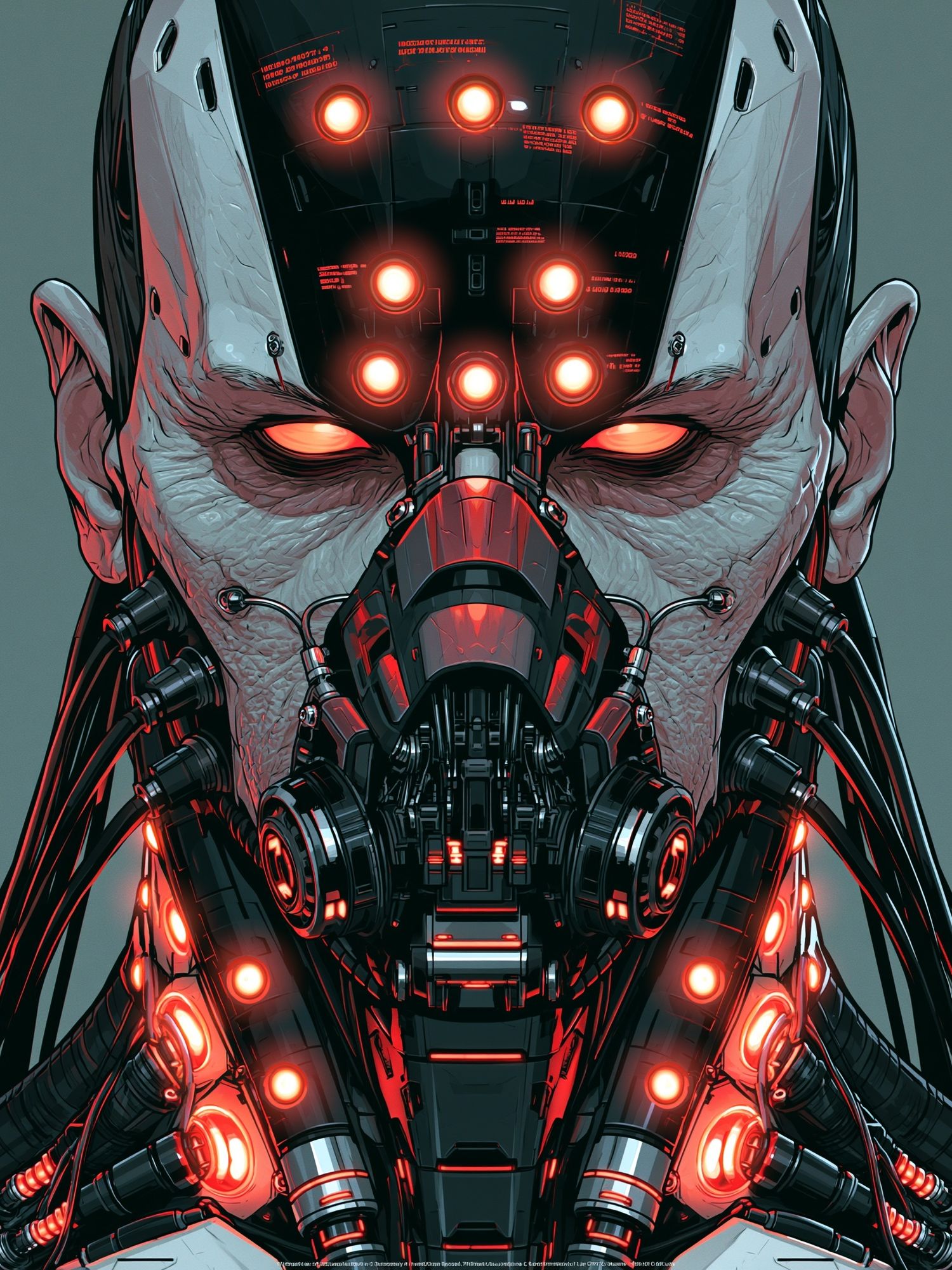 Cybernetic Android Portrait Poster. poster — illustration art