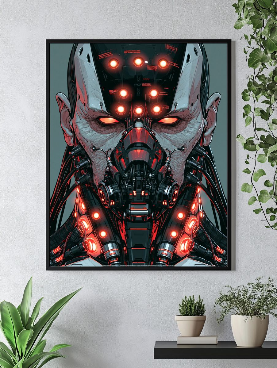 Cybernetic Android Portrait Poster. — room view 4