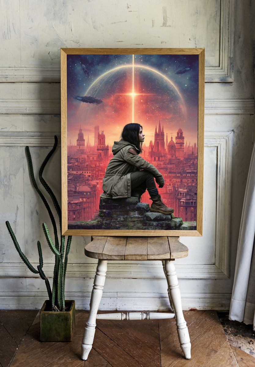 Sci-Fi City Horizon Poster. — room view 1
