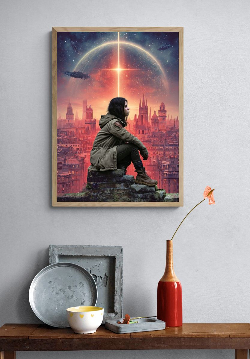 Sci-Fi City Horizon Poster. — room view 3