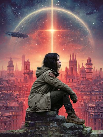 Sci-Fi City Horizon Poster. poster print