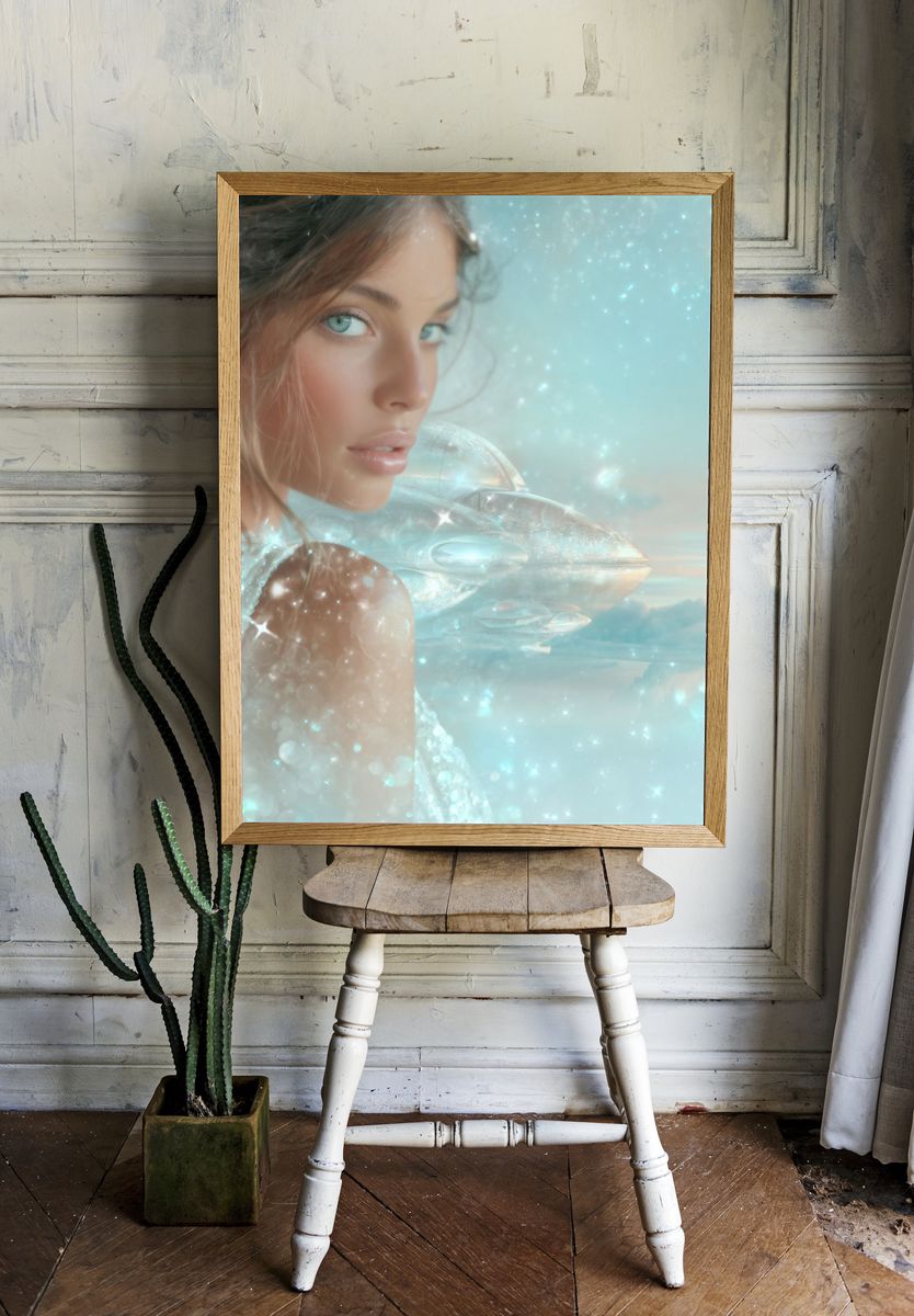 Celestial Portrait Digital Art Print. — room view 1